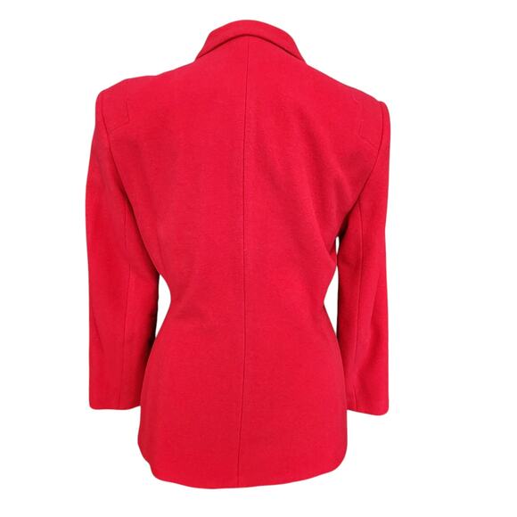 Vintage Harve Bernard Recycled Cashmere Wool Blend Blazer Red Size 12 - Picture 5 of 7